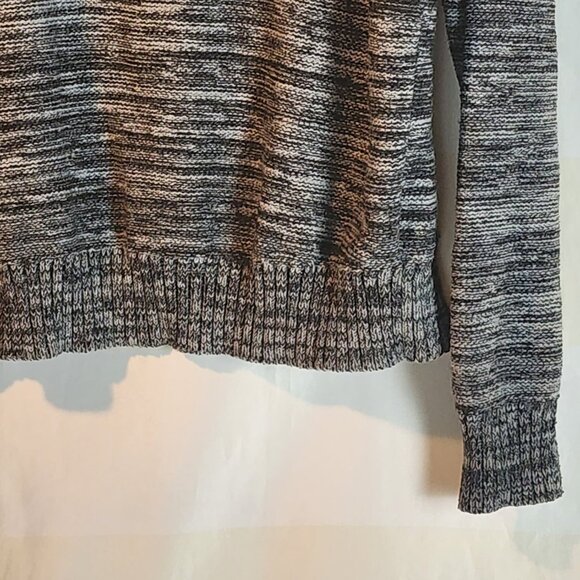Rue21 Grey Black Heather Thick Woven Cable Knit Big Button Detail LS Cardigan L - Picture 16 of 16